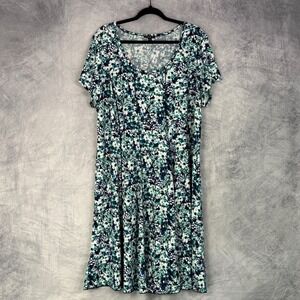 Sami & Jo Floral Knee Length Dress Plus sz 3X soft stretcy jersey resort travel